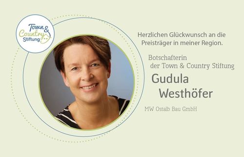 Glückwunschkarte Botschafterin der Town & Country Stiftung Gudula Westhöfer