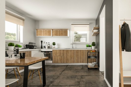 Flair-180-Duo-Kueche Innenansicht Küche Flair 180 Duo